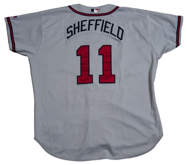 2002 Gary Sheffield Game Used Atlanta Braves Road Jersey (Mears A-10)